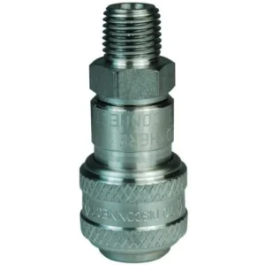 D-Type Industrial Pneumatic Male Threaded Coupler with Automatic Close